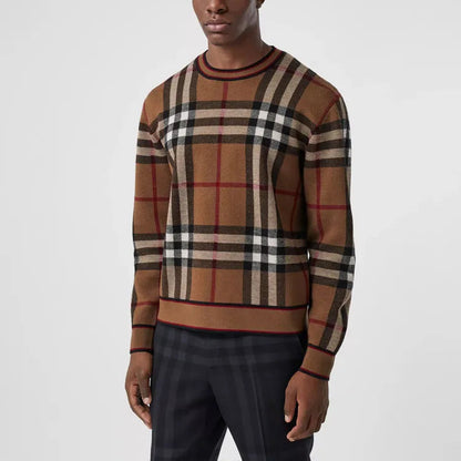 Burberry Men Naylor Check Sweater Brown