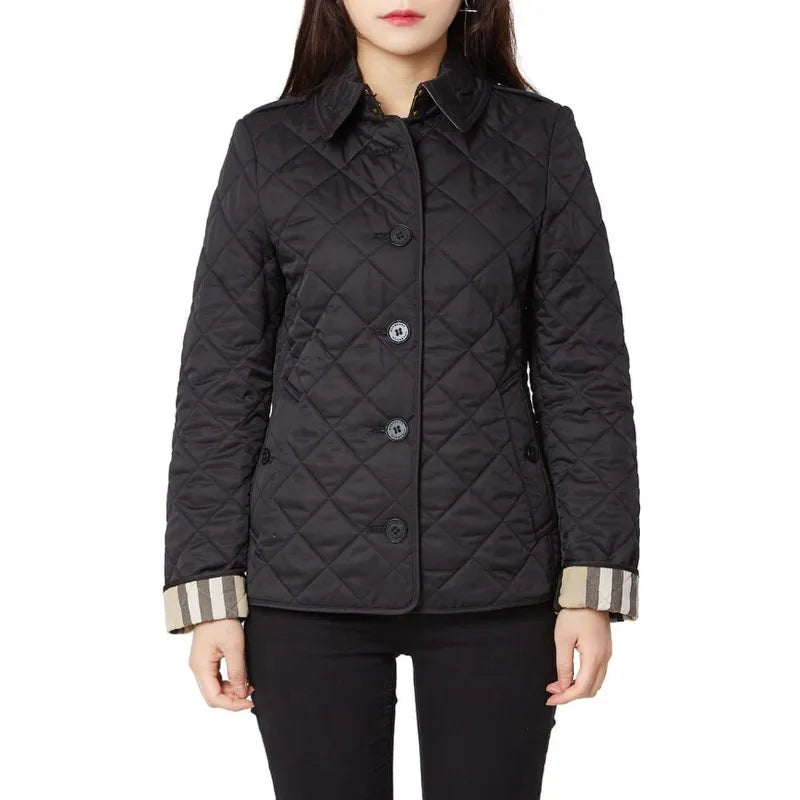 Burberry Women's Diamond Quilted Jacket Black