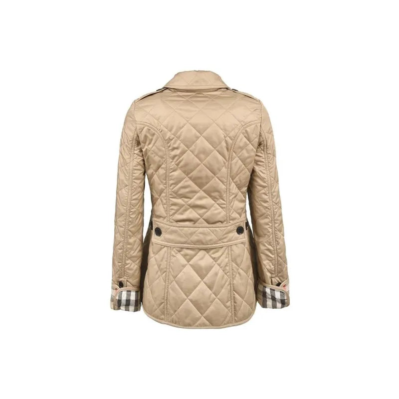 BURBERRY WOMEN'S DIAMOND QUILTED JACKET BEIGE