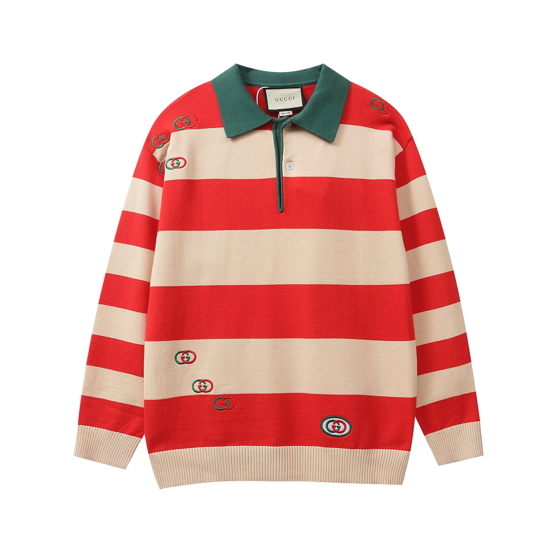 Gucci Striped Knit Logo Polo