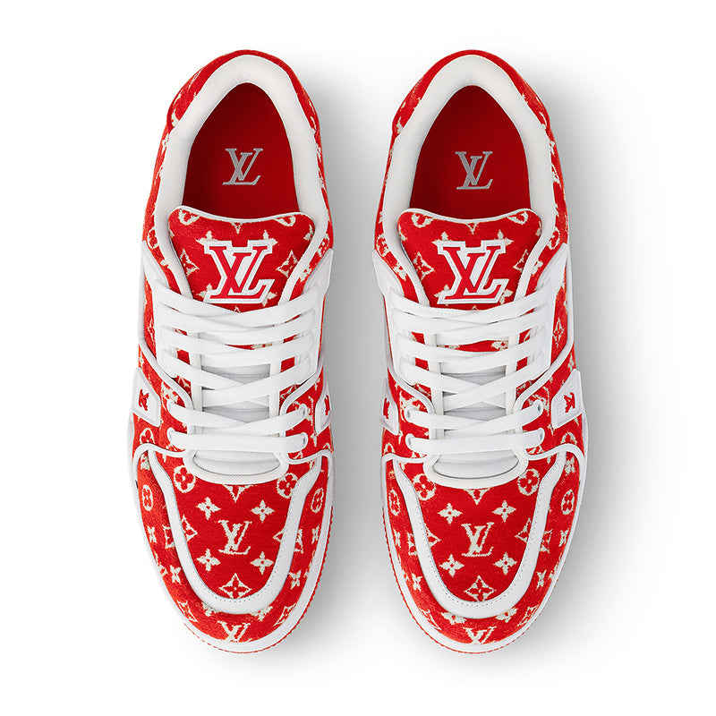 Louis Vuitton Trainer Red Monogram Textile