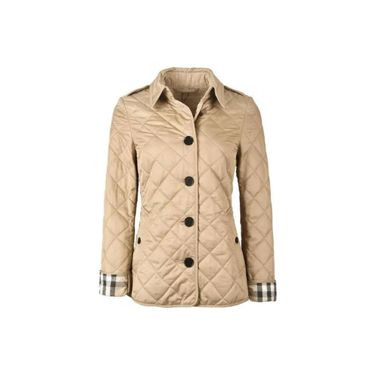 BURBERRY WOMEN'S DIAMOND QUILTED JACKET BEIGE